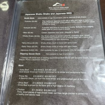 Ginza Japanese Shabu Shabu - Menu for Japanese BBQ - Japanese Near Me - Sandy, Utah