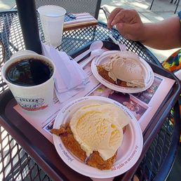 Apple Mountain Berry Pie Ala mode with black coffee...perfect combo. Apple Mountain Berry Pie Ala mode with black coffee...perfect combo.