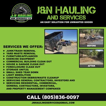 J&N Hauling and Services - Services Offered - Junk Removal & Hauling Near Me J&N Hauling and Services - Services Offered - Junk Removal & Hauling Near Me