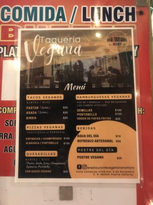 Menu photo 2 Vegetariano Mary Puerto Vallarta, JAL