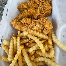 Chicken strips and fries