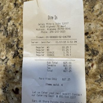 Jersey Mike's Subs - The price of the sandwich - Sandwiches Near Me - Madison, Alabama