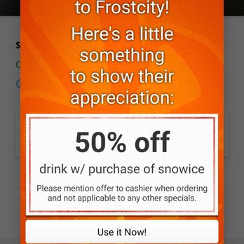 Frostcity - Get 50 percent off a drink when you order a frozen dessert! - Desserts Near Me - Honolulu, Hawaii