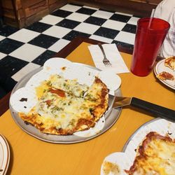 Pizza Factory - Pepperoni & green olive pizza.