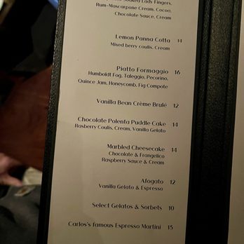 Pianeta - Dessert Menu - Italian Near Me - Truckee, California