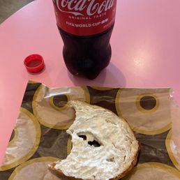 Asiago Single Bagel with Shmear, Bottled - Coke Asiago Single Bagel with Shmear, Bottled - Coke