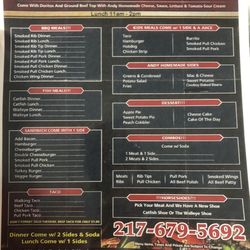 Andy's Smokehouse - Lunch Menu