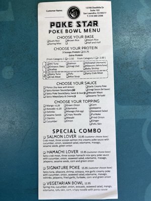 Menu photo 1 Poke Star Sushi San Leandro, CA