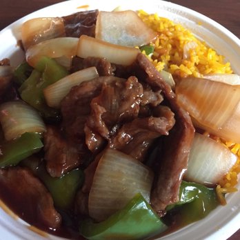 Hot Wok - Pepper Steak and Onions with onion fried rice - Chinese Near Me - Jacksonville, Florida