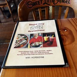 a menu on a table in a restaurant