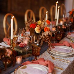 Celadon Floral - Fall Styled Shoot at Live Well Farm in Harpswell, ME featuring arrangements with seasonal colors and textures.