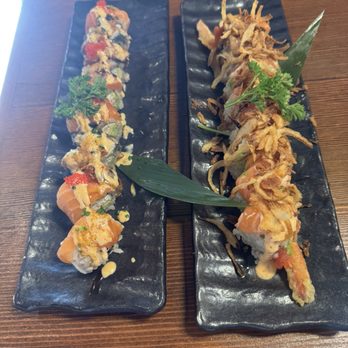Tsukiyo Sushi - Tiger roll and salmon skin roll - Sushi Bars Near Me - Westminster, California Tsukiyo Sushi - Tiger roll and salmon skin roll - Sushi Bars Near Me - Westminster, California