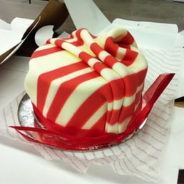 Christmas colored fondants on Zebra cake Christmas colored fondants on Zebra cake
