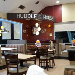Huddle House - We eat here regulairly and the past two times we have come have been has been terrible service. I love eating here but this needs to be look