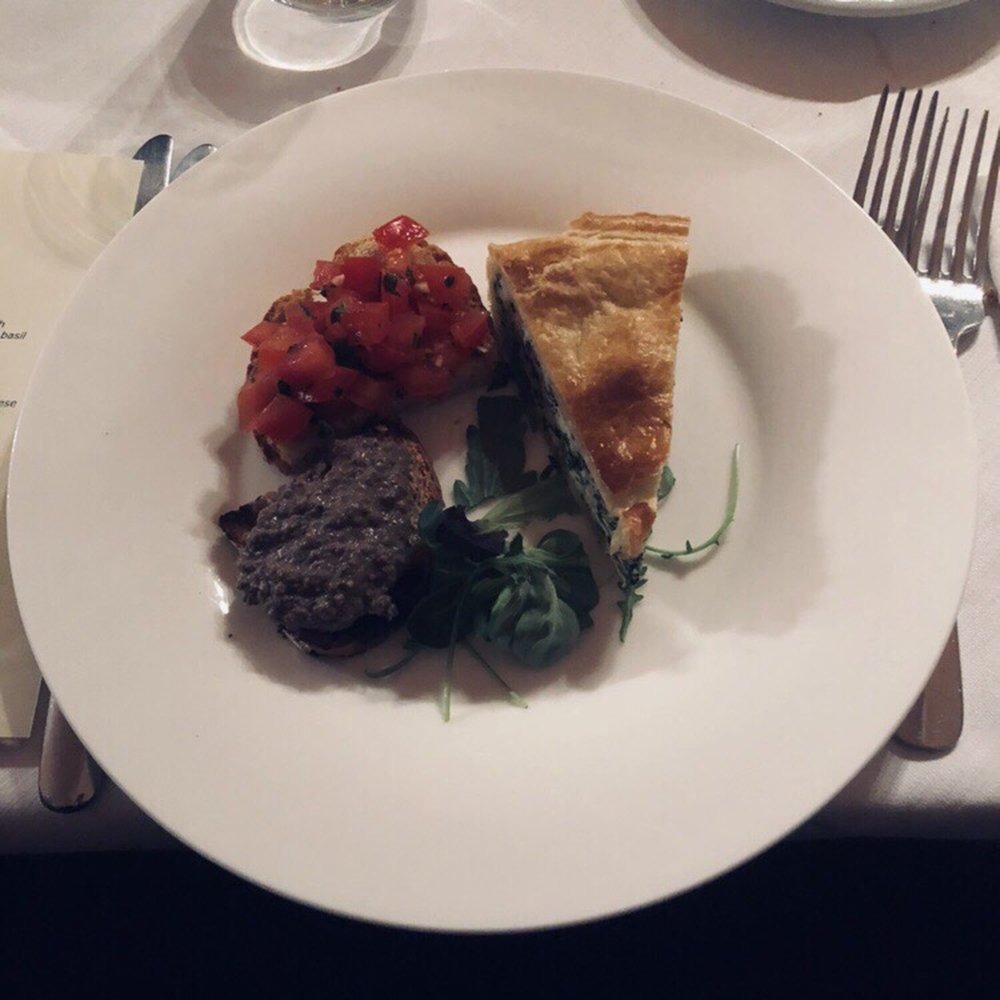 Mangiacane - Chicken Liver pâté on bread, bruschetta, ricotta and spinach pastry puff. - Tuscan Near Me - Florence, FI Mangiacane - Chicken Liver pâté on bread, bruschetta, ricotta and spinach pastry puff. - Tuscan Near Me - Florence, FI