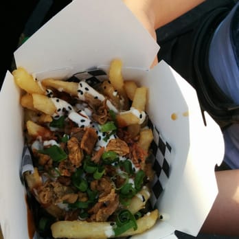 Night It Up! - Duck fries from MenU food truck. Not that good, very small, soggy fries with duck pieces for $12 - Street Vendors Near Me - Markham, Ontario Night It Up! - Duck fries from MenU food truck. Not that good, very small, soggy fries with duck pieces for $12 - Street Vendors Near Me - Markham, Ontario