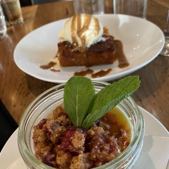 Piatti - Pear bread pudding and Panna cotta with honey - Italian Near Me - Sacramento, California