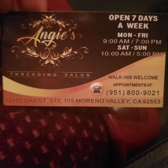 Angie's Threading Salon - Skin Care Near Me - Moreno Valley, California Angie's Threading Salon - Skin Care Near Me - Moreno Valley, California