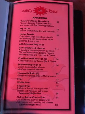 Menu photo 2 Zen Bar Plainville, CT