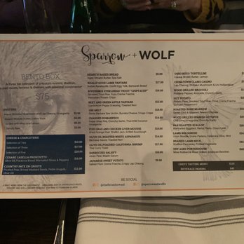 Sparrow + Wolf - Manu - New American Near Me - Las Vegas, Nevada