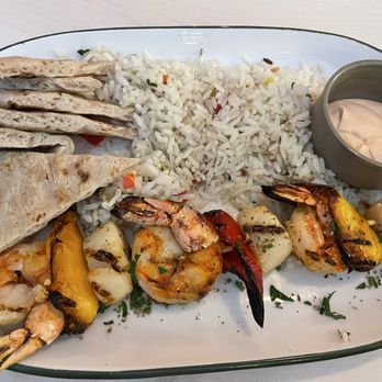 Telio restaurant - Shrimp and Scallop kabob - Greek Near Me - New York, New York Telio restaurant - Shrimp and Scallop kabob - Greek Near Me - New York, New York