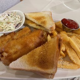 Tempura fried haddock (fish and chips lunch) Tempura fried haddock (fish and chips lunch)