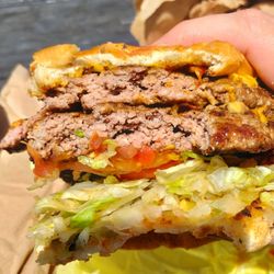 No Brand Burger Stand - Double Cajun Burger
