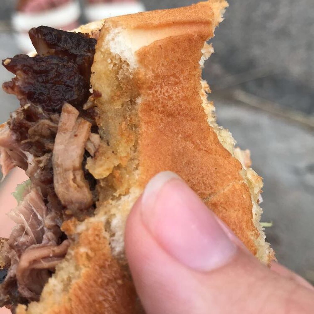 Couldn't stop eating this brisket sandwich long enough to take a picture until it was almost gone. SO GOOD. Couldn't stop eating this brisket sandwich long enough to take a picture until it was almost gone. SO GOOD.