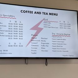 BOLT Drinks and Coffee - Menu 2024
