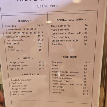 Taste & Glory - Drink menu - Breakfast & Brunch Near Me - San Mateo, California Taste & Glory - Drink menu - Breakfast & Brunch Near Me - San Mateo, California