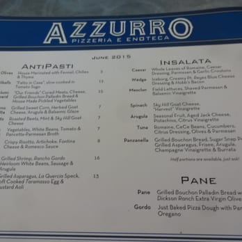 Azzurro Pizzeria - Menu Selections - Pizza Near Me - Napa, California Azzurro Pizzeria - Menu Selections - Pizza Near Me - Napa, California