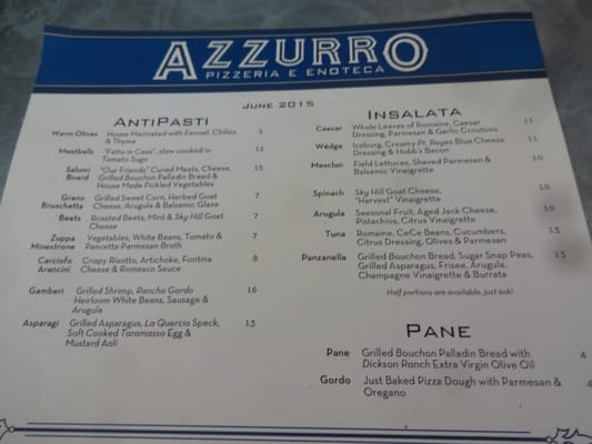 Menu photo 7 Azzurro Pizzeria Napa, CA Menu photo 7 Azzurro Pizzeria Napa, CA