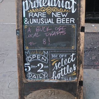 Proletariat - Street Sign - Beer Bar Near Me - New York, New York Proletariat - Street Sign - Beer Bar Near Me - New York, New York