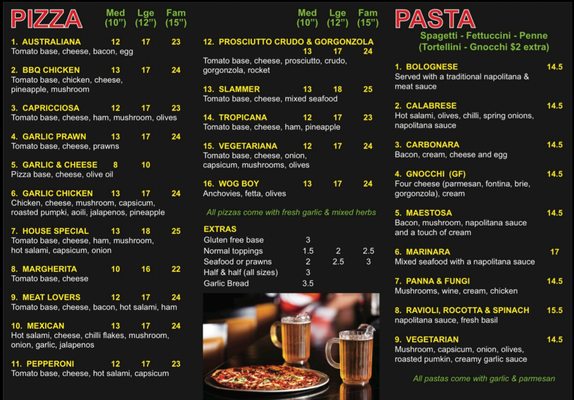 Menu photo 1 Fusion Pizza Bar Coolum Beach, QLD