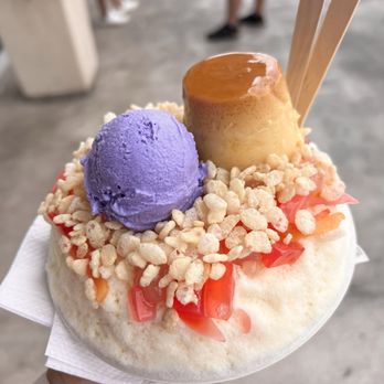 Ice Garden - Halo halo w/ flan added - Desserts Near Me - Aiea, Hawaii