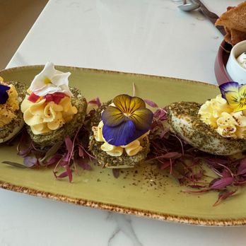 Lulu’s Little Kitchen - Lulu Deviled Eggs
Labneh Whipped Yolks, Za'atar, Pink Turnip - Middle Eastern Near Me - Albany, California Lulu’s Little Kitchen - Lulu Deviled Eggs
Labneh Whipped Yolks, Za'atar, Pink Turnip - Middle Eastern Near Me - Albany, California