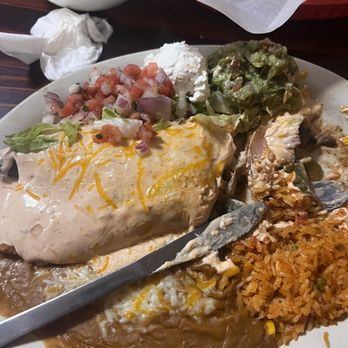 Casa Sanchez 3 - Fajita Burrito with chipotle crema - New Mexican Cuisine Near Me - Buena Vista, Colorado