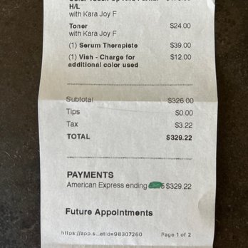 Thairapie Salon - Excessive charges for toner and additional color used- my aszzzz! Shoddy business dealings. Didn't inform customer - Hair Salons Near Me - Southlake, Texas Thairapie Salon - Excessive charges for toner and additional color used- my aszzzz! Shoddy business dealings. Didn't inform customer - Hair Salons Near Me - Southlake, Texas
