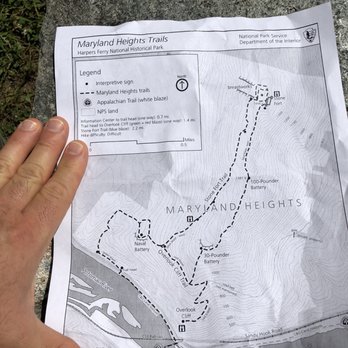 Maryland Heights Trail - A quick snapshot of the trail map - Hiking Near Me - Harpers Ferry, West Virginia Maryland Heights Trail - A quick snapshot of the trail map - Hiking Near Me - Harpers Ferry, West Virginia