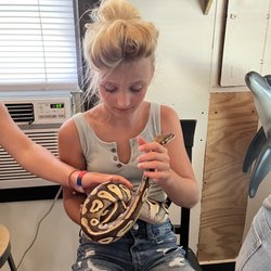 Holding Elsa the snake