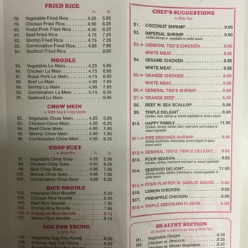 Hong Xin - a menu for a chinese restaurant - Szechuan Near Me - Ebensburg, Pennsylvania