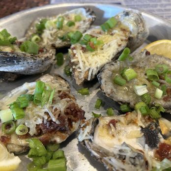 Shuckin' Shack Oyster Bar - Char grilled oysters. They weren't bad but they weren't great either. - Seafood Near Me - Jacksonville, North Carolina