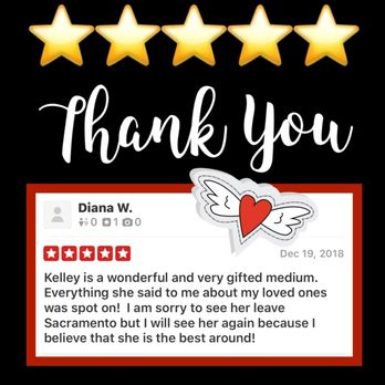 Medium Kelley Eckhardt - Recommendations/Testimonials - Psychic Mediums Near Me - Sacramento, California