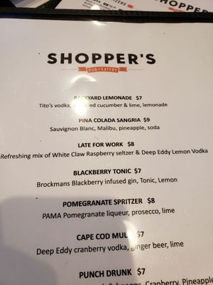 Menu photo 6 Shopper's Pub  Eatery Manchester, NH