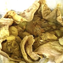 Caribbean American Gourmet - Roti curry chicken (open)