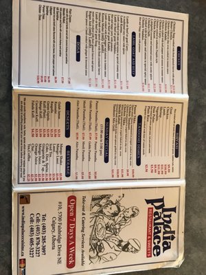 Menu photo 1 India Palace Calgary, AB