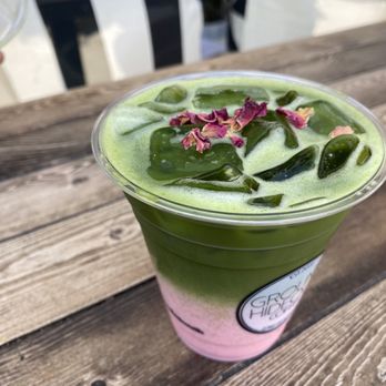 Ground Hideout Coffee - Matcha Rose Latte - Coffee & Tea Near Me - Long Beach, California