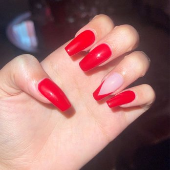 Topline Nails - gel x with v design! - Nail Salons Near Me - Lawndale, California