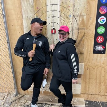 Bury The Hatchet - Bullseye baby!!! - Axe Throwing Near Me - Bloomfield, New Jersey Bury The Hatchet - Bullseye baby!!! - Axe Throwing Near Me - Bloomfield, New Jersey