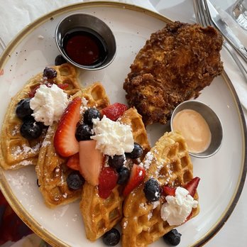 The North Fork - Chicken and waffles - New American Near Me - New York, New York The North Fork - Chicken and waffles - New American Near Me - New York, New York